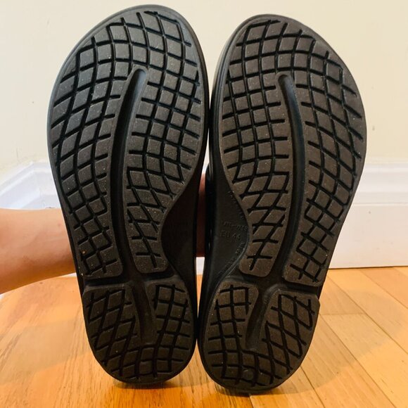 OOFOS OOriginal Sandals Navy Blue Mens 11 Womens 13 Thong Flip Flop - Picture 13 of 16